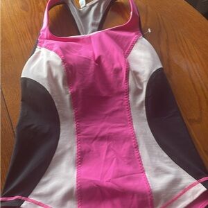Lululemon Pink and Black Colorblock Tank Top size 6